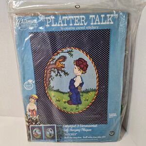 Vintage‎ Paragon Platter Talk Patches Crewel Stitchery Kit 0243 Adele Veres 9x12